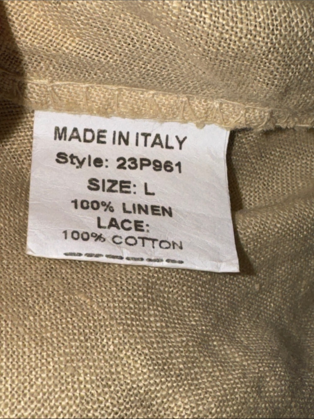 Women’s Linen Cropped Pants in Beige - Large - Picture 4 of 4